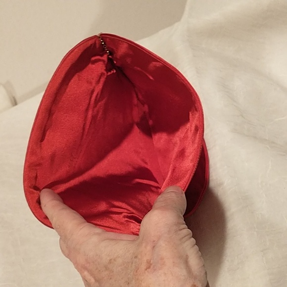 Vintage MM Red Evening Bag And Floral Blue Handbag - Picture 9 of 10